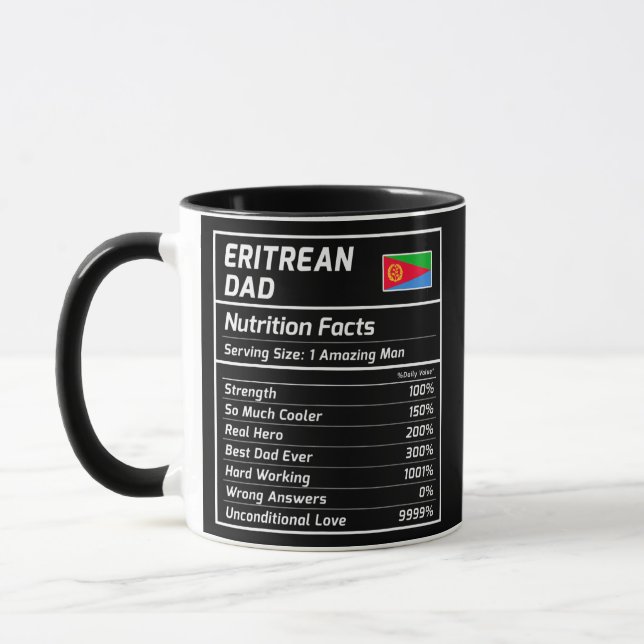 Eritrean Dad Nutrition Facts Proud Eritrea Mug (Left)