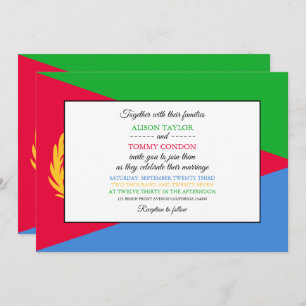 Eritrean Flag, Flag of Eritrea Wedding Invitation