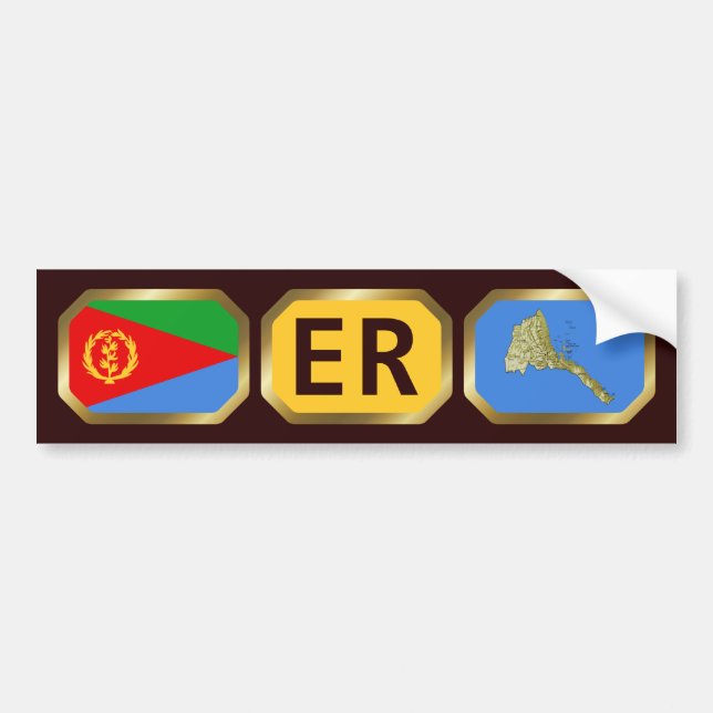 Eritrean Flag Map Code Bumper Sticker (Front)