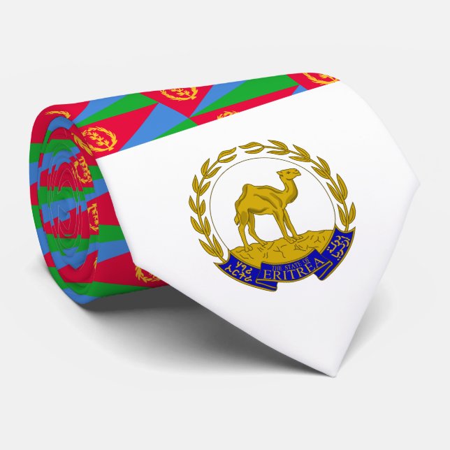 Eritrean Flag & National Emblem, Flag of Eritrea Neck Tie (Rolled)