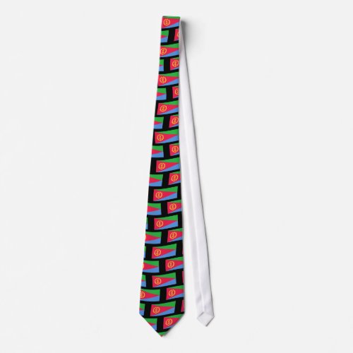 Eritrean flag tiled pattern effect neck tie