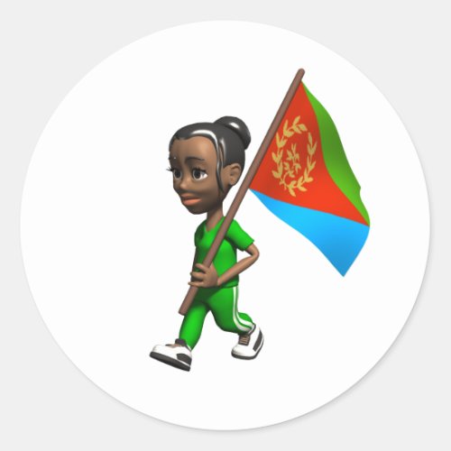 Eritrean Girl Classic Round Sticker