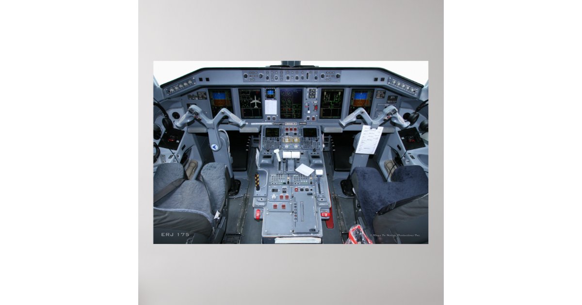 Embraer 175 Cockpit Poster