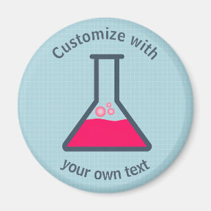 Erlenmeyer Flask Science Custom Text Magnet