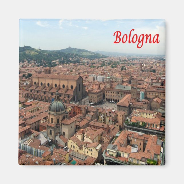 ERM002 BOLOGNA, Aerial View, Italy, Fridge Magnet (Front)