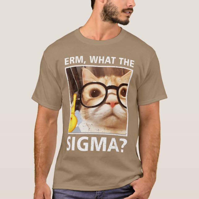 Erm WhatThe Sigma Cat Meme Sie Cat Wearing Sunglas T-Shirt (Front)