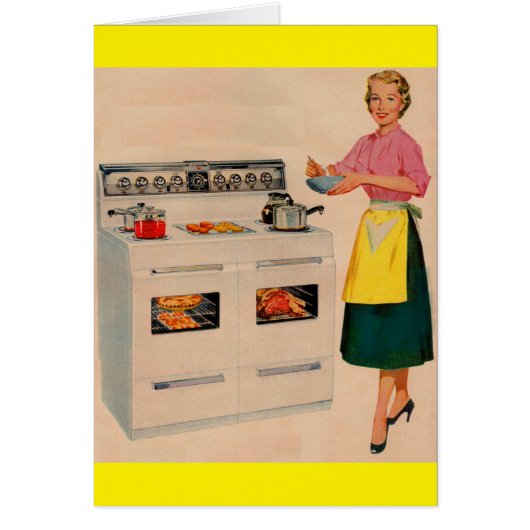 Erma and her double-barreled oven cards (Front)