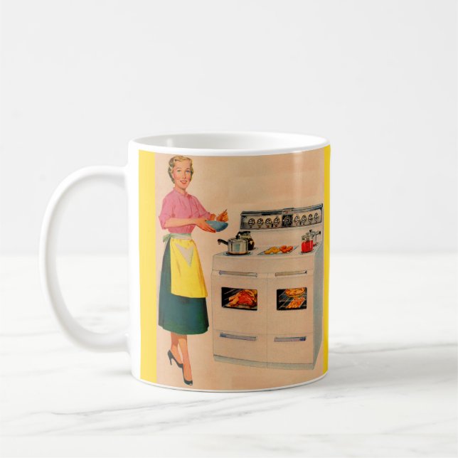 Erma and her double-barreled oven coffee mug (Left)