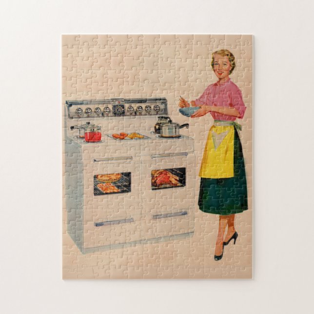Erma and her double-barreled oven jigsaw puzzle (Vertical)