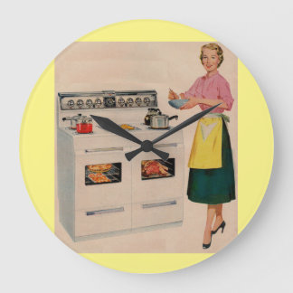 Erma and her double-barreled oven large clock