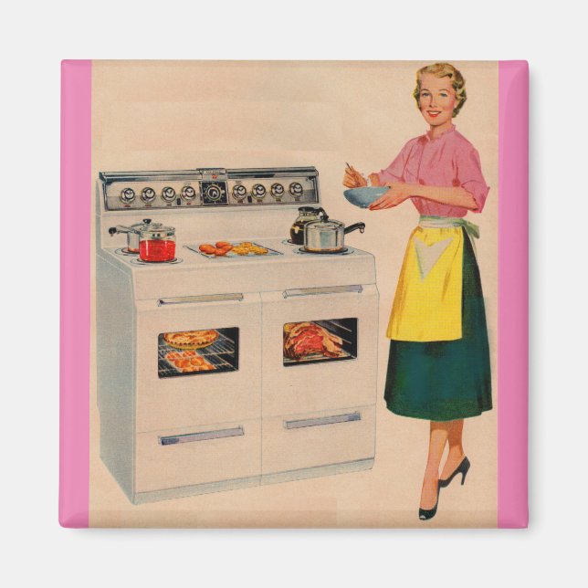 Erma and her double-barreled oven magnet (Front)