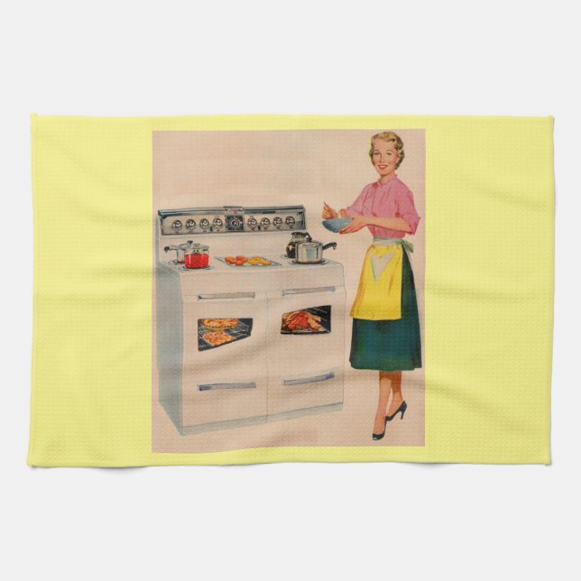Erma and her double-barreled oven towel (Horizontal)