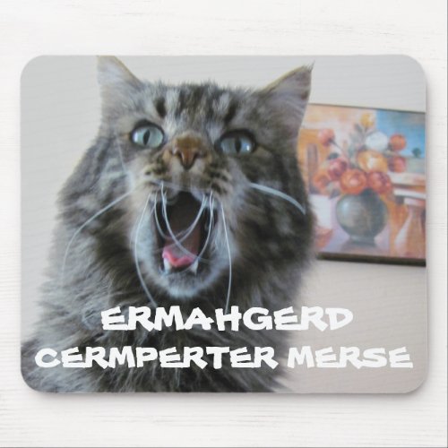 Ermahgerd cermperter merse cat mouse pad