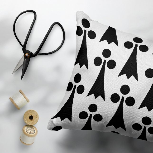 Ermine Pattern, Medieval Pattern, Black on White Accent Pillow (Creator Uploaded)