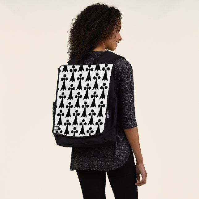 Ermine Pattern, Medieval Pattern, Black on White Backpack (Worn)