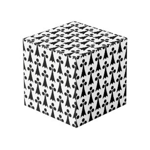 Ermine Pattern, Medieval Pattern, Black on White Cube