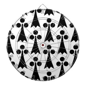 Ermine Pattern, Medieval Pattern, Black on White Dart Board