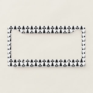 Ermine Pattern, Medieval Pattern, Black on White License Plate Frame