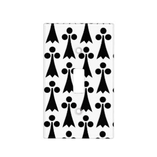 Ermine Pattern, Medieval Pattern, Black on White Light Switch Cover