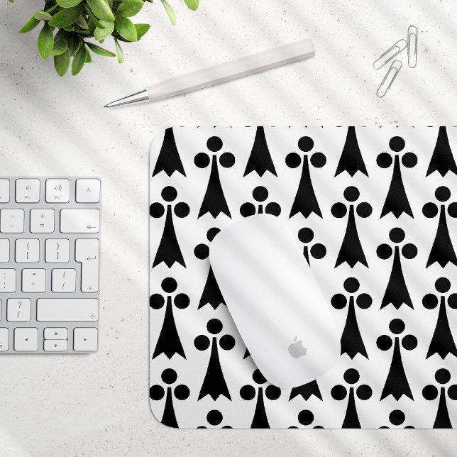 Ermine Pattern, Medieval Pattern, Black on White Mouse Pad (Creator Uploaded)