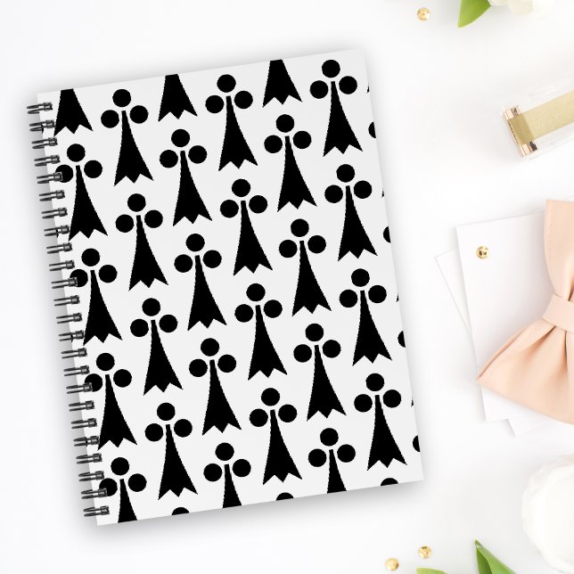 Ermine Pattern, Medieval Pattern, Black on White Notebook (Creator Uploaded)