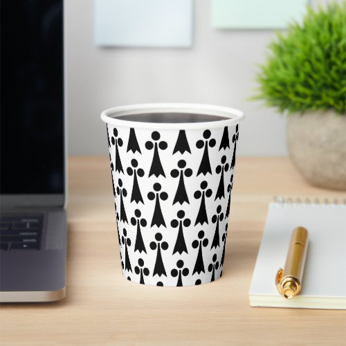 Ermine Pattern Medieval Pattern Black on White Paper Cups