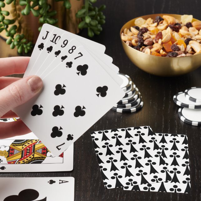 Ermine Pattern, Medieval Pattern, Black on White Poker Cards (In Situ)
