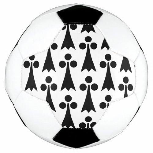 Ermine Pattern Medieval Pattern Black on White Soccer Ball