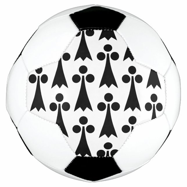 Ermine Pattern, Medieval Pattern, Black on White Soccer Ball (Front)