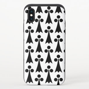 Ermine Pattern, Medieval Pattern, Black on White iPhone XS Slider Case