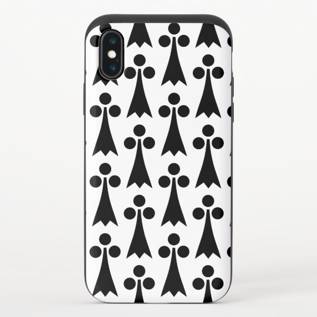 Ermine Pattern, Medieval Pattern, Black on White Uncommon iPhone Case (Back)