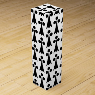 Ermine Pattern, Medieval Pattern, Black on White Wine Box