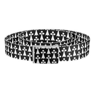 Ermine Pattern, Medieval Pattern, White on Black Belt