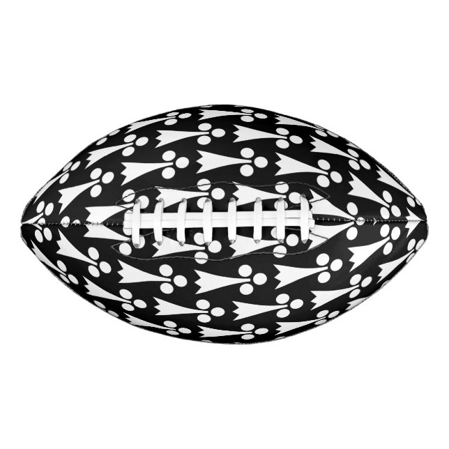 Ermine Pattern, Medieval Pattern, White on Black Football (Front)