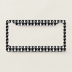 Ermine Pattern, Medieval Pattern, White on Black License Plate Frame