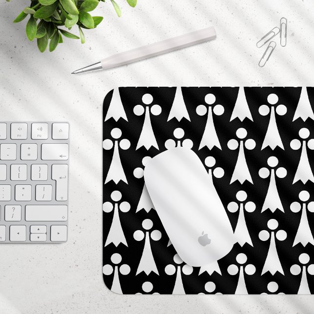 Ermine Pattern, Medieval Pattern, White on Black Mouse Pad (Creator Uploaded)