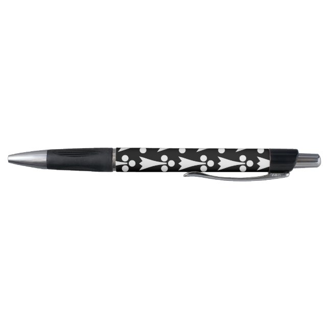 Ermine Pattern, Medieval Pattern, White on Black Pen (Bottom)