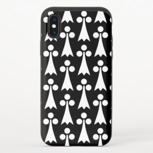 Ermine Pattern, Medieval Pattern, White on Black iPhone XS Slider Case