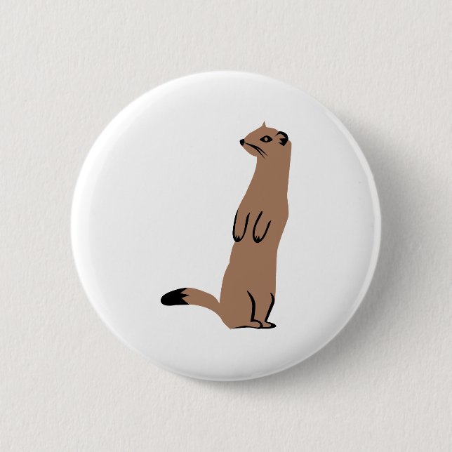 Ermine - Stoat - Weasel Pinback Button (Front)