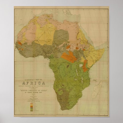 Ernest George Ravenstein _ Language Map of Africa Poster