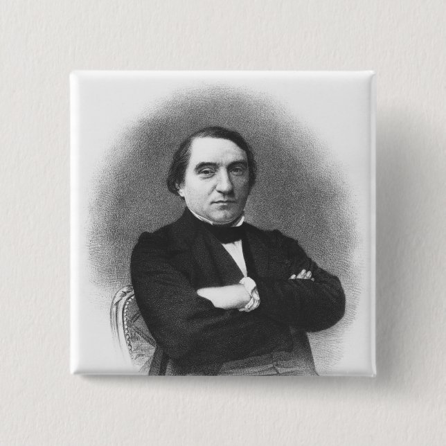 Ernest Renan after a photograph by Pierre Pinback Button (Front)