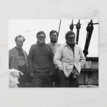 Ernest Shackleton And Crew Nimrod Antarctic Postcard