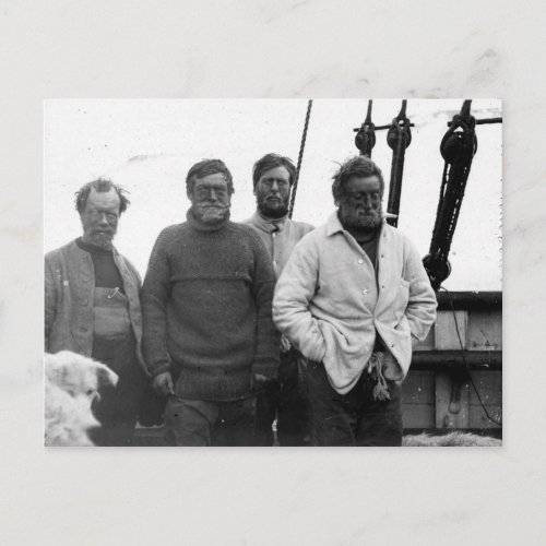 Ernest Shackleton and Crew Nimrod Antarctic Postcard