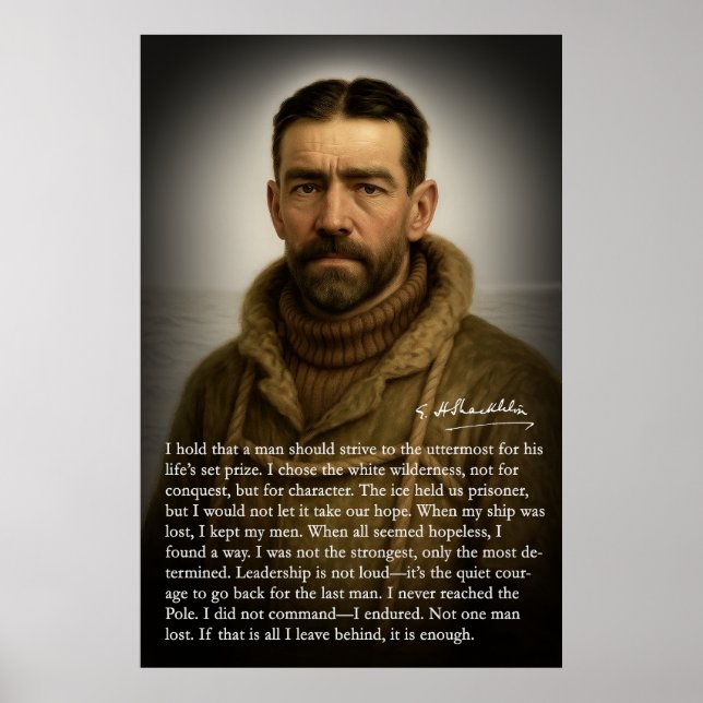 Ernest Shackleton – Heroic Antarctic Explorer Poster (Front)