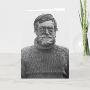 Ernest Shackleton in Antarctic Card with Quote