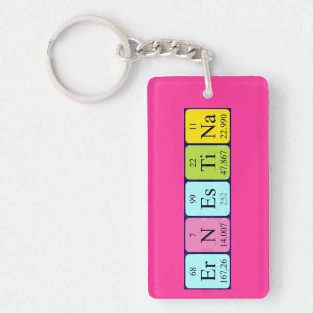 Ernestina periodic table name keyring (Front)