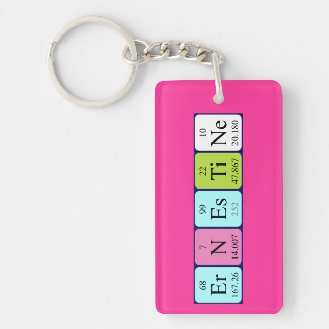 Ernestine periodic table name keyring (Front)