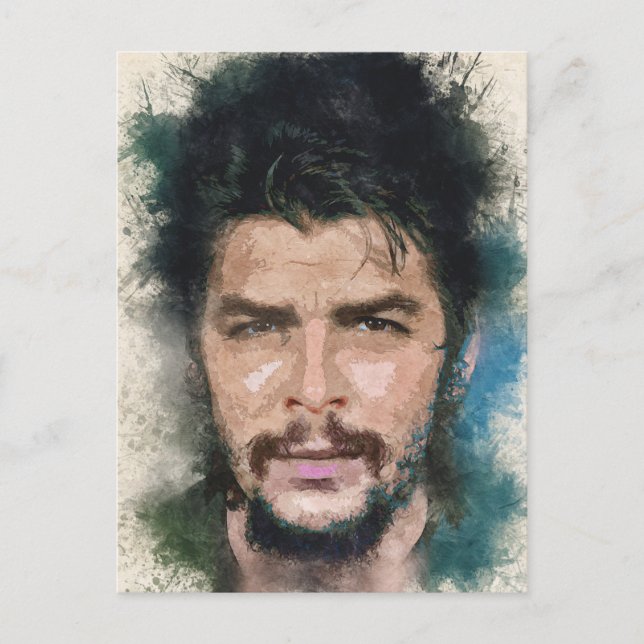 Ernesto CHE Guevara Abstract Watercolor Portrait Postcard (Front)