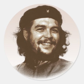 Ernesto Che Guevara Smile Classic Round Sticker by tempera70 at Zazzle