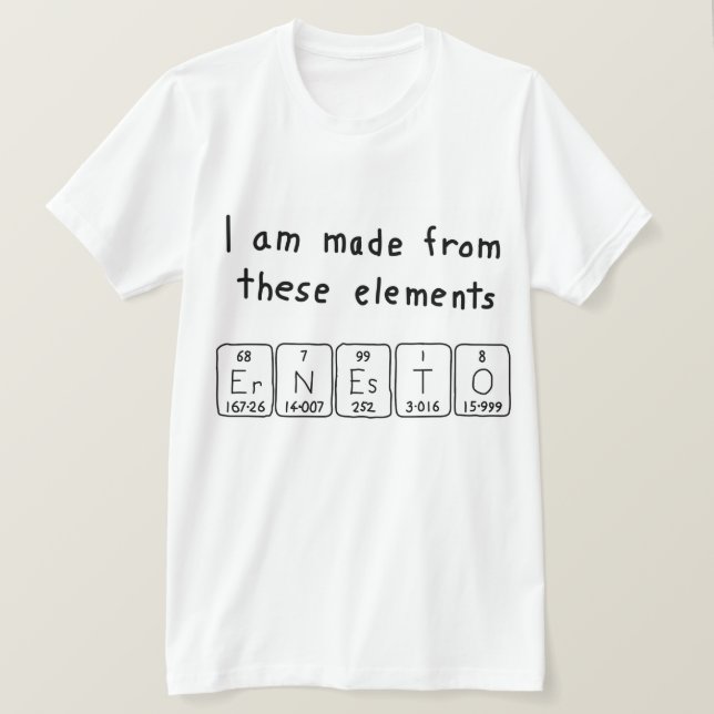 Ernesto periodic table name shirt (Design Front)